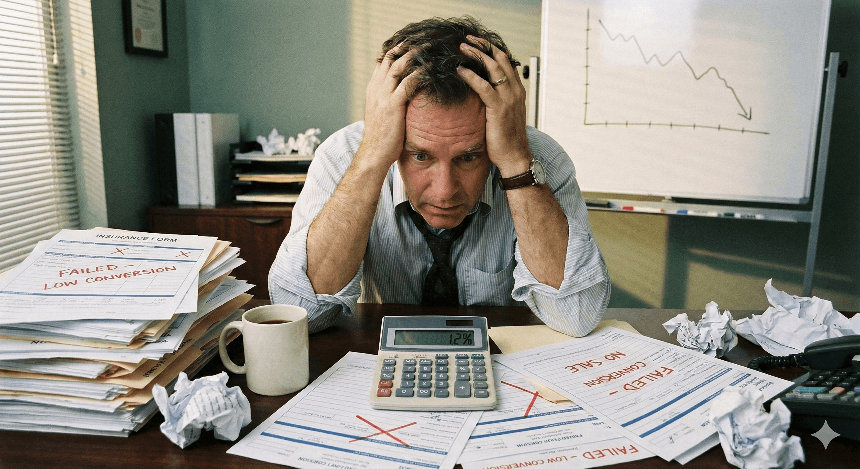 Insurance agent calculating true cost per sale from final expense leads